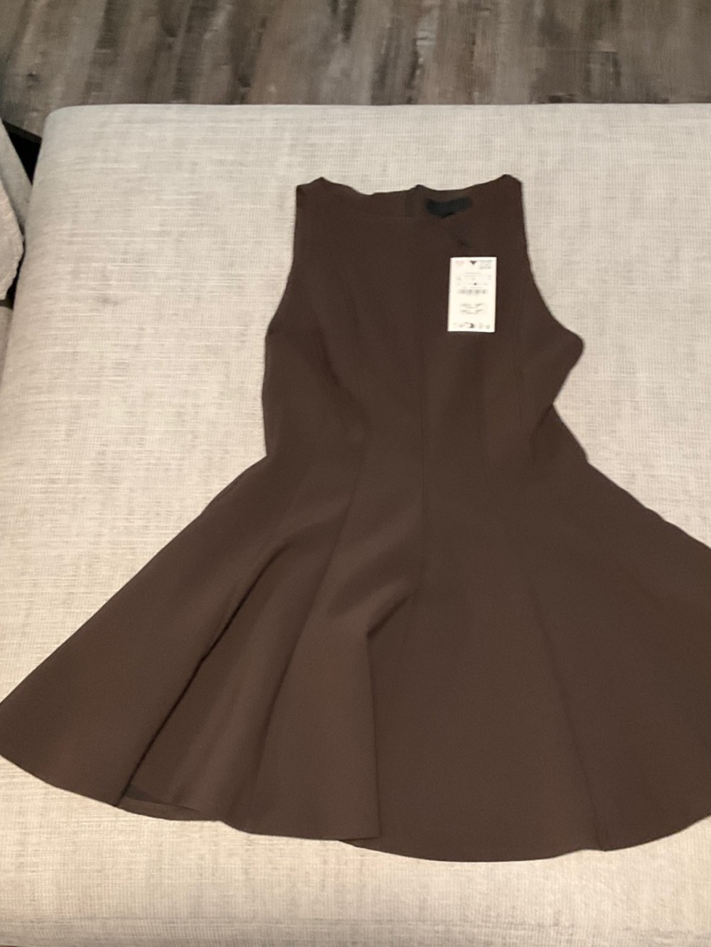 Zara Women’s Brown Sleeveless Flared Mini Dress